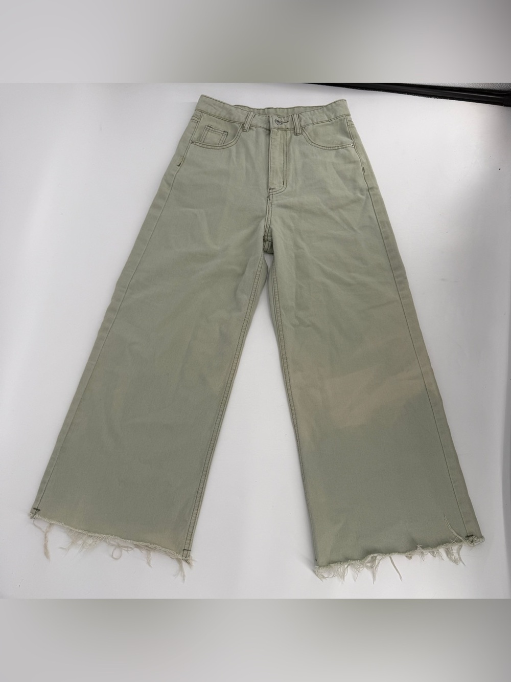 SHEIN Sage Wide-Leg Raw Hem Jeans Size 4 Women’s